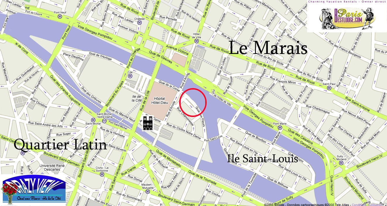 Quai aux Fleurs, vacation rental on the left bank