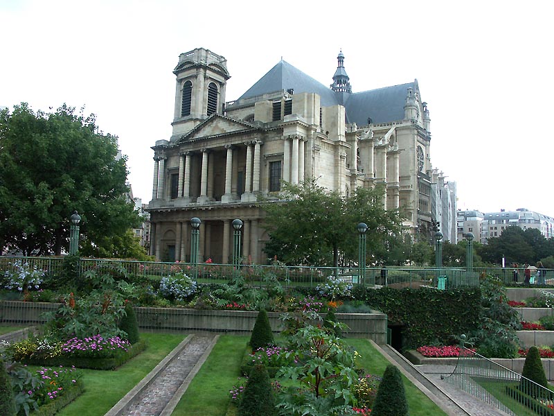 eglise saint-eustache exterieur et jardins