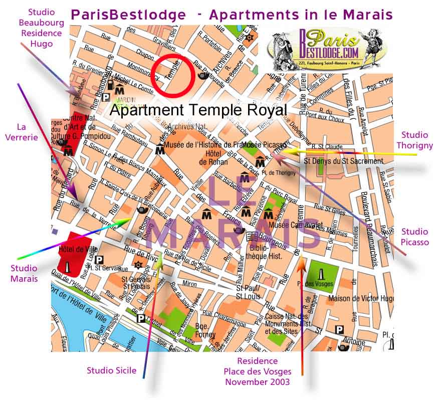 map of le marais